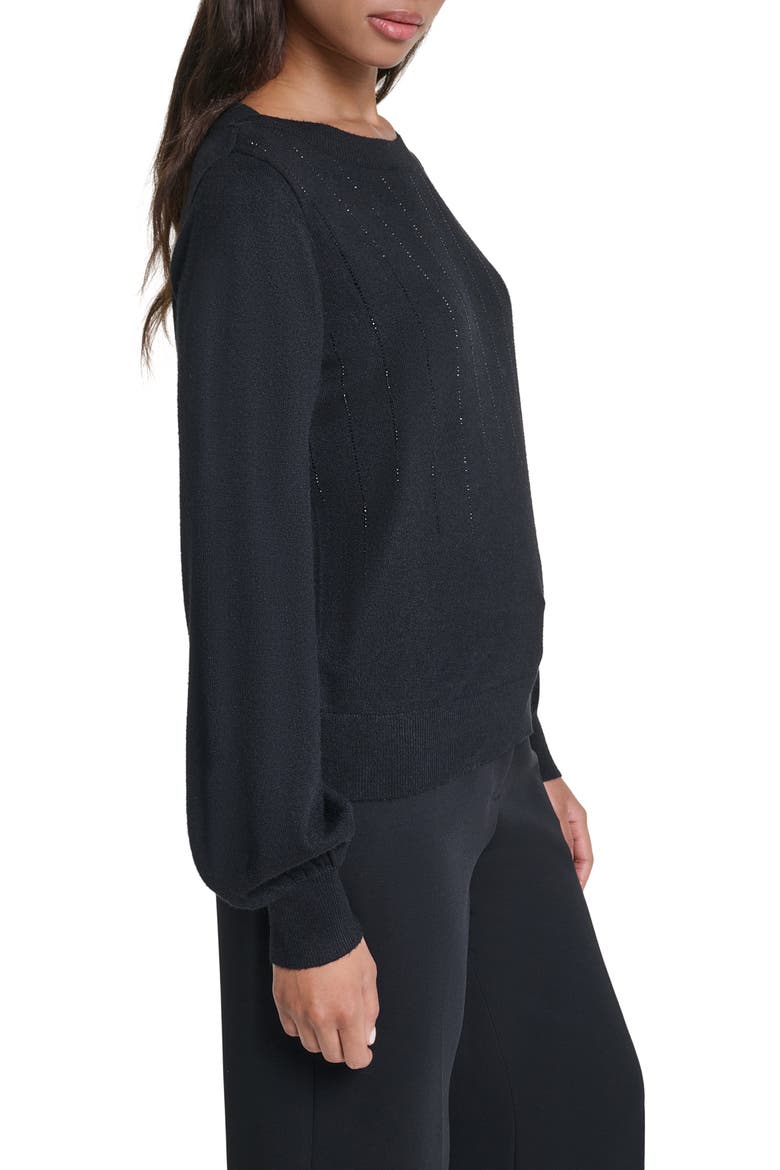 Sequin Striped Sweater, Alternate, color, BLACK