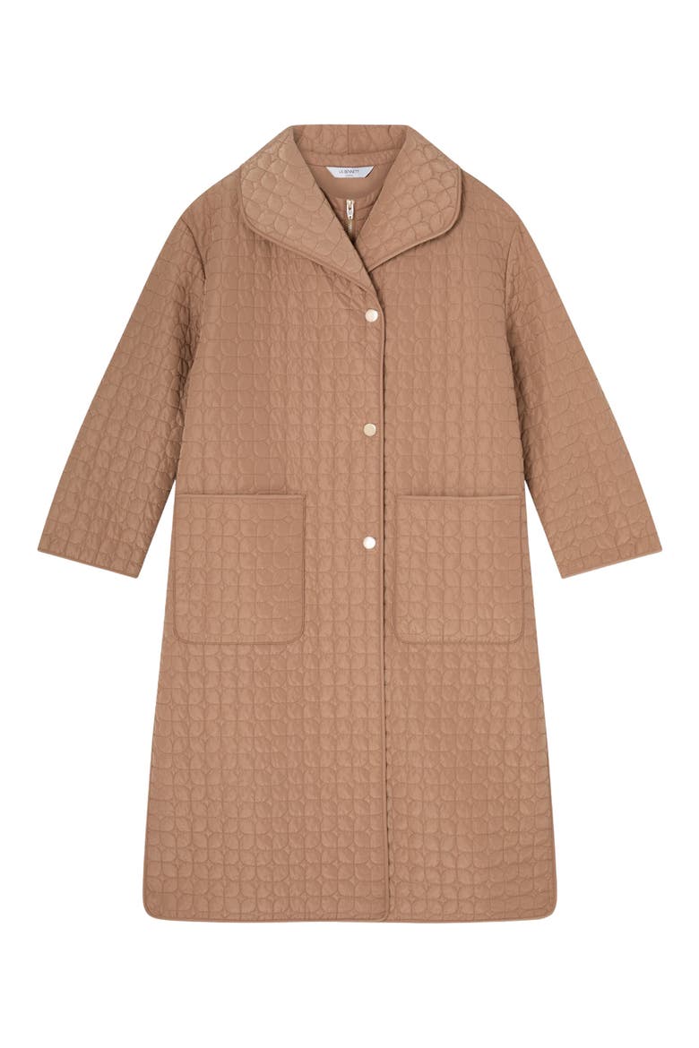 Callie Stand Collar Quilted Coat, Alternate, color, CAMEL