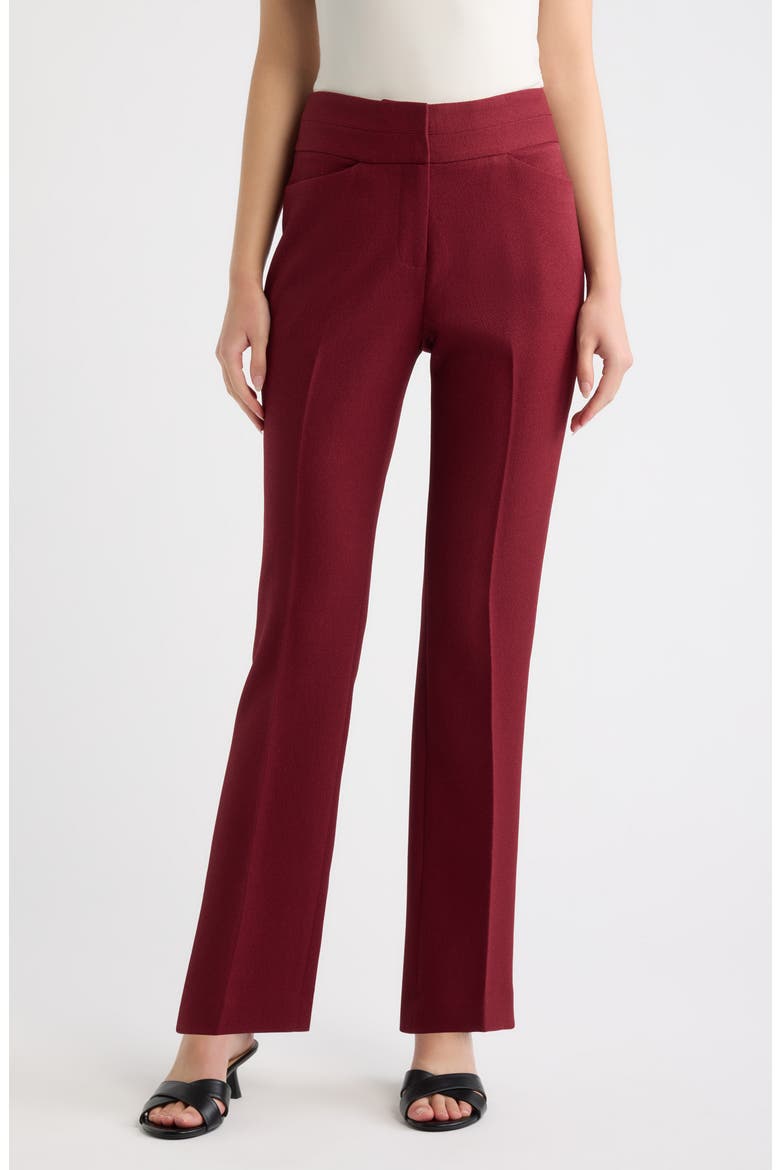 Bell Bottom Flare Leg Pants, Main, color, CRANBERRY
