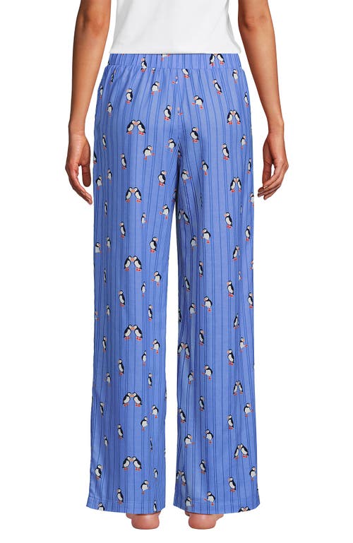 Lands' End Print Flannel Pajama Pants In Blue