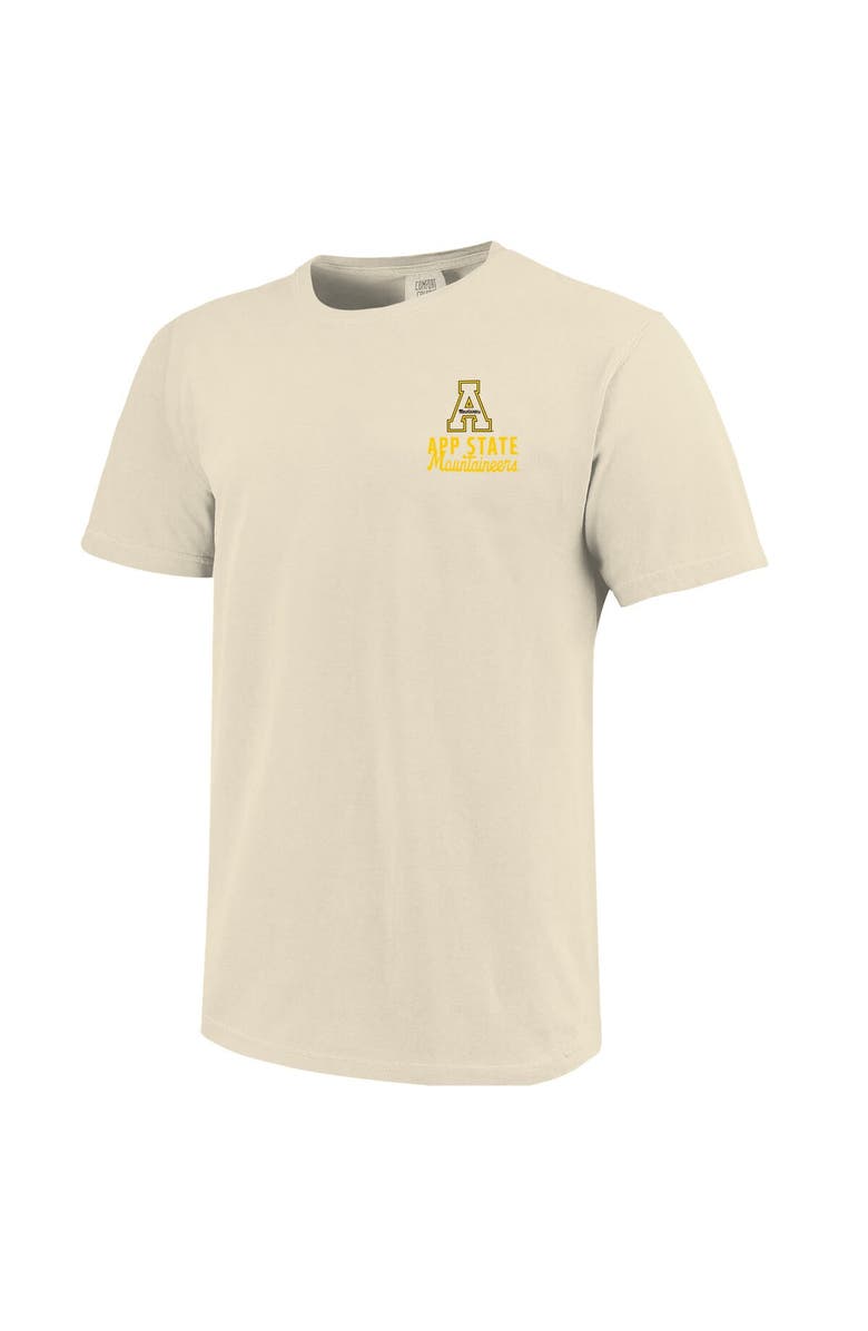 IMAGE ONE Men's Cream Appalachian State Mountaineers Comfort Colors Mascot Overlay T-Shirt, Alternate, color, Cream