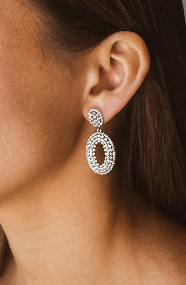 Sterling Forever Eira CZ Drop Earrings, Alternate, color, 