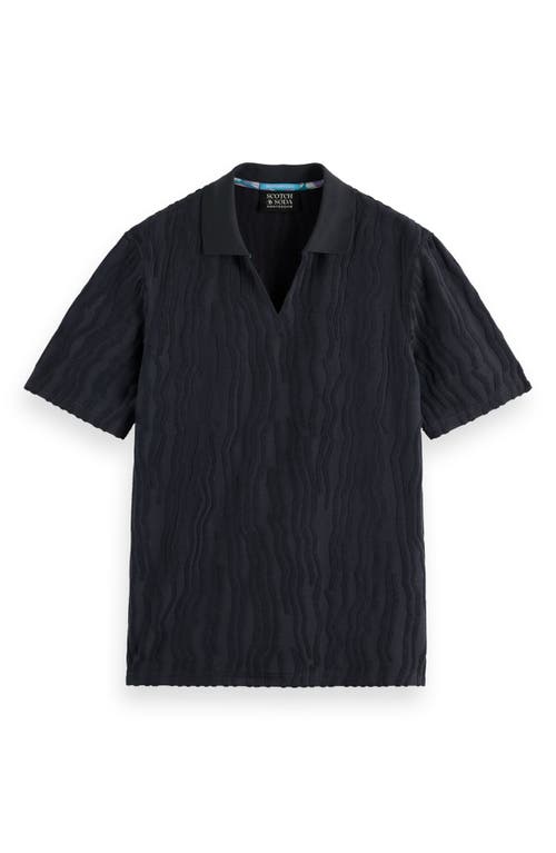 Scotch & Soda Terry Jacquard Johnny Collar Polo