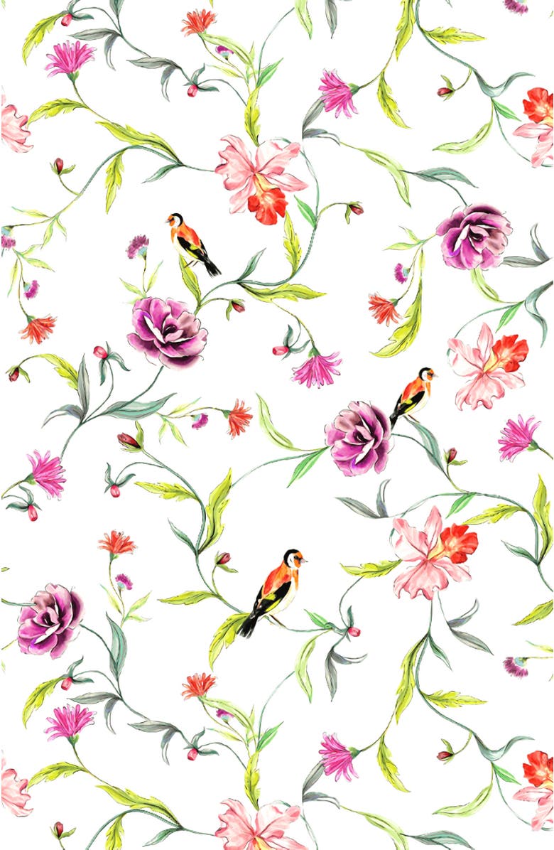 The Cat's Pajamas Luxe Pima Short Print Set, Alternate, color, Rosa & Bird