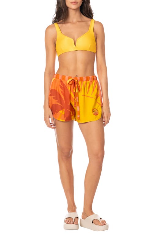Maaji Instintc Print Ryto Cover-Up Shorts in Open Orange at Nordstrom, Size Small