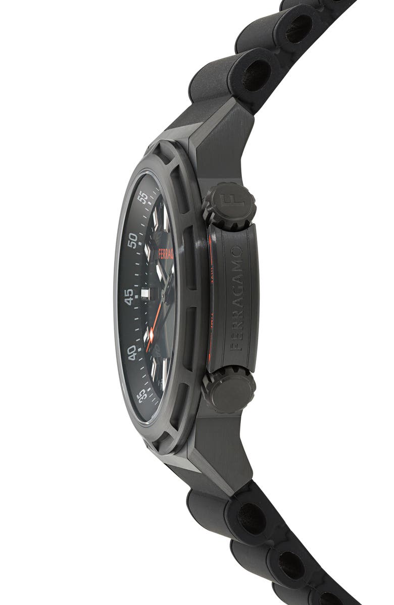 FERRAGAMO Sport Silicone Strap Watch, 46mm, Alternate, color,