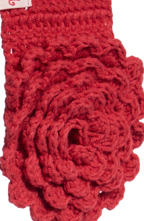 Damson Madder Wool Crochet Earmuffs In Red