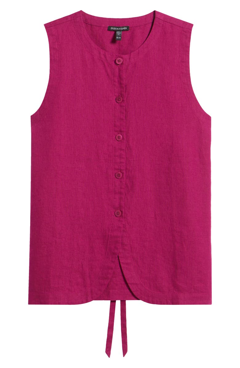 Eileen Fisher Organic Linen Long Vest, Alternate, color, Sangria