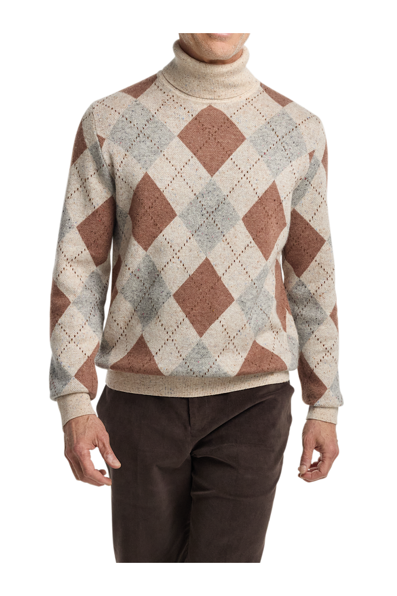 Donegal Turtleneck Sweater, Alternate, color, Ivory Multi