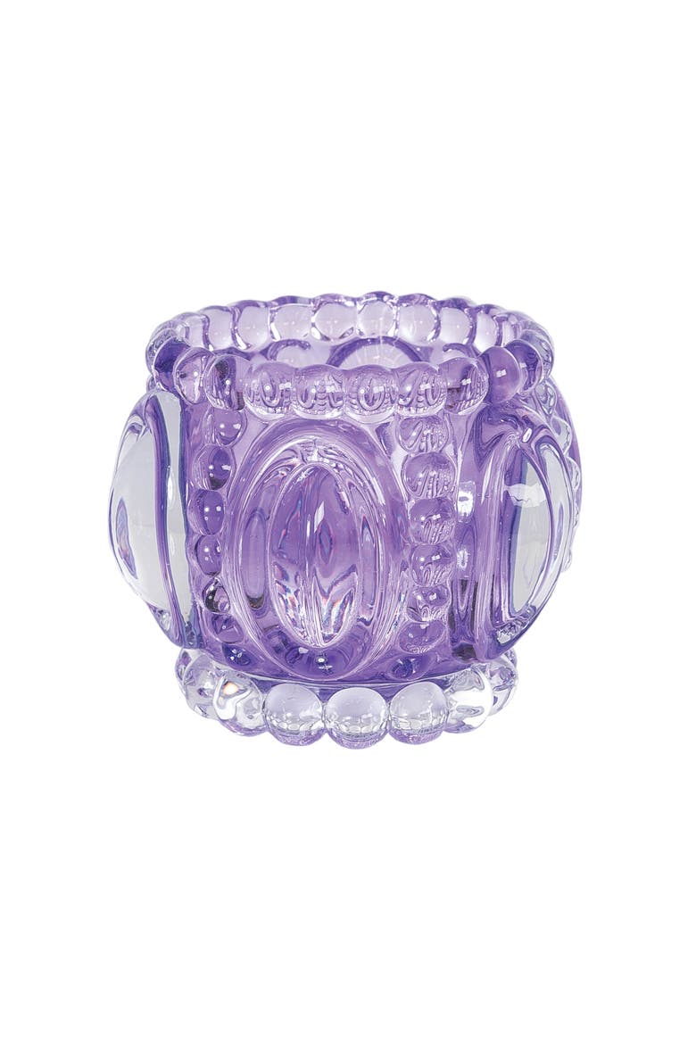 Lavender 100% Glass Geometric Abstract Votive Candle Holder 3.62", Alternate, color, Purple