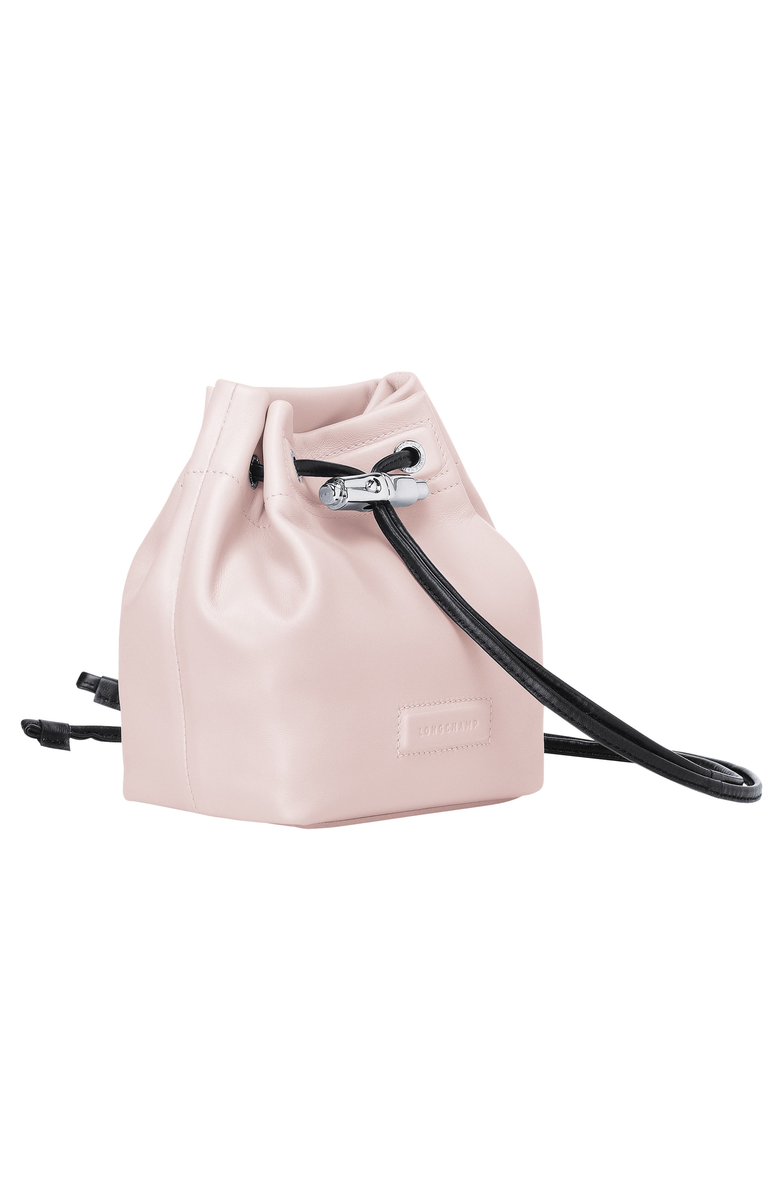 Longchamp Mini Roseau Lambskin Leather Bucket Bag, Alternate, color, Powder