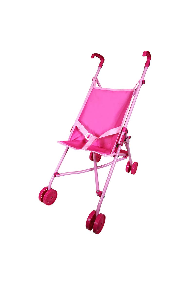 16 Inch Baby Doll & Umbrella Stroller Set, Pink Butterfly Outfit, Hat, Alternate, color, Pink