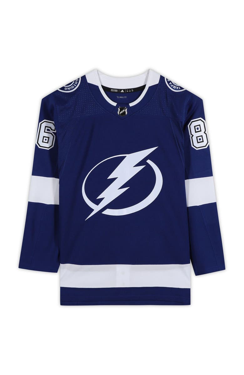 FANATICS AUTHENTIC Nikita Kucherov Tampa Bay Lightning Autographed Blue Adidas Authentic Jersey, Alternate, color,