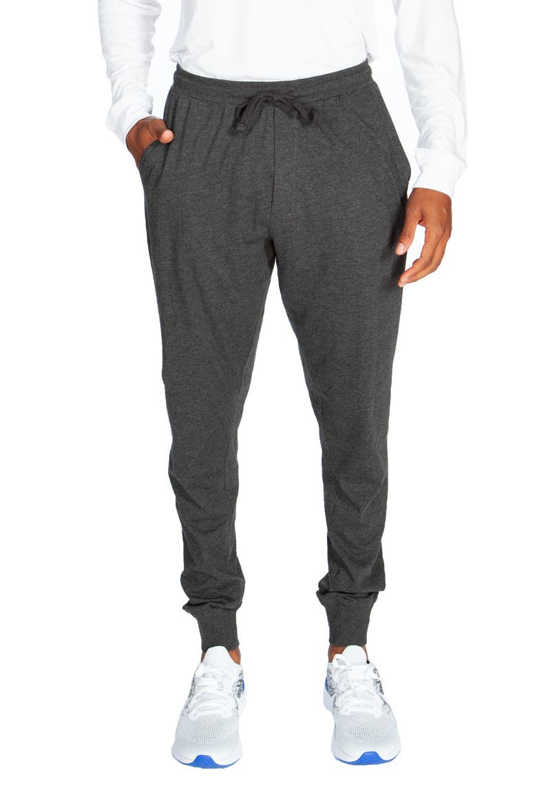 Lightweight Soft Knit Joggers, Main, color, MELANGE DARK GREY