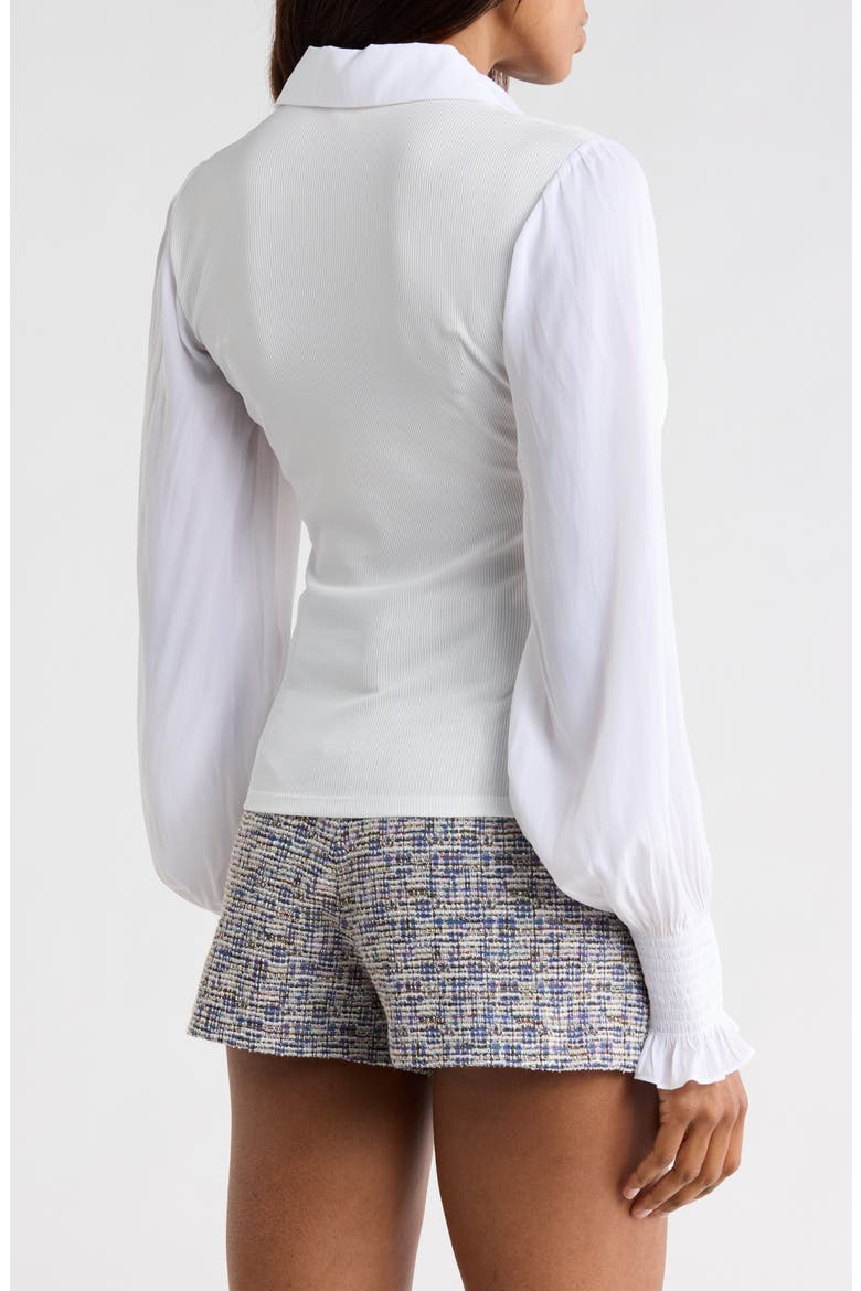 Dominique Mixed Media Top, Alternate, color, IVORY