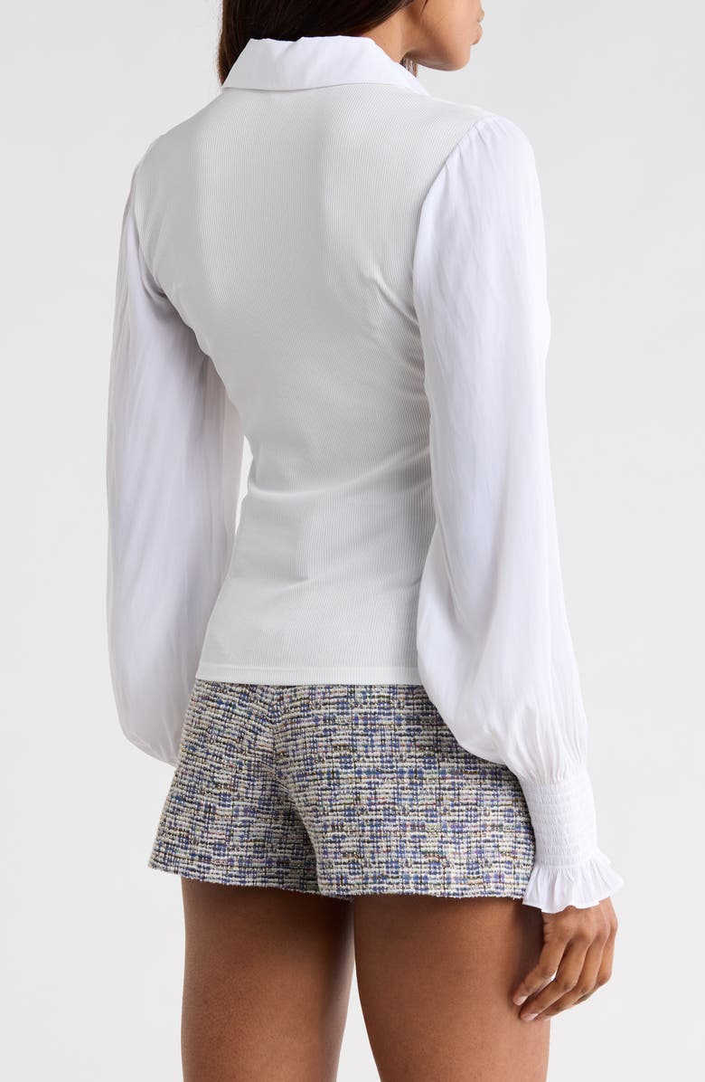 Ramy Brook Dominique Mixed Media Top, Alternate, color, Ivory