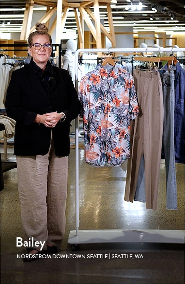 Mojito Bay Electric Blooms Short Sleeve Performance Button-Up Shirt, sales video thumbnail