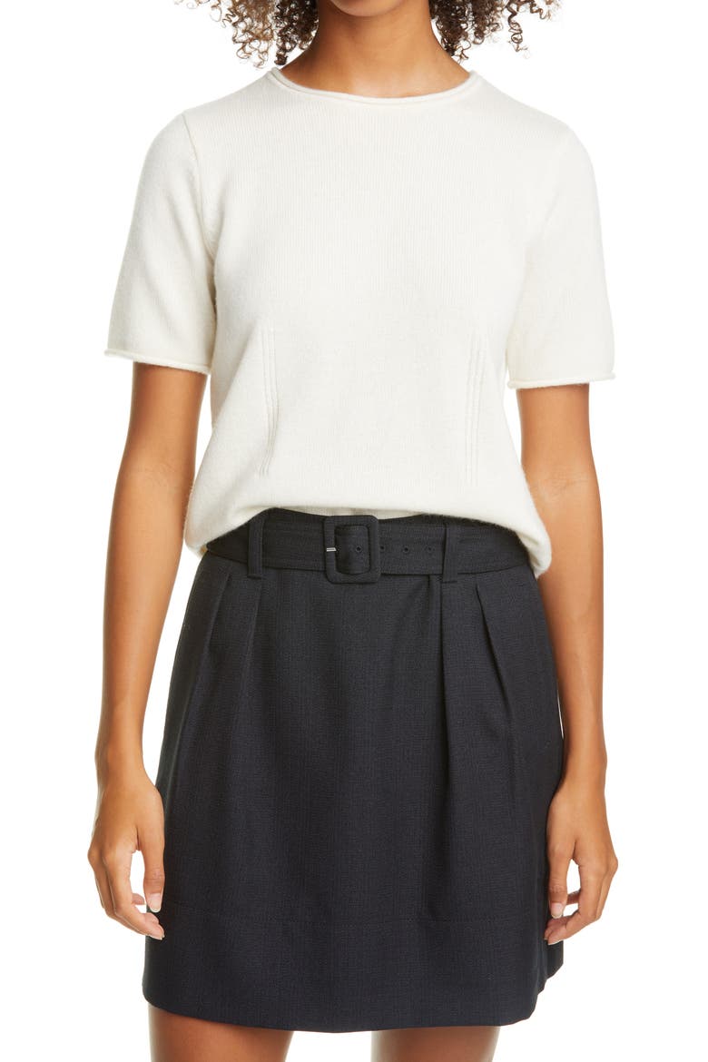 Short Sleeve Cashmere Sweater, Main, color, IVORY