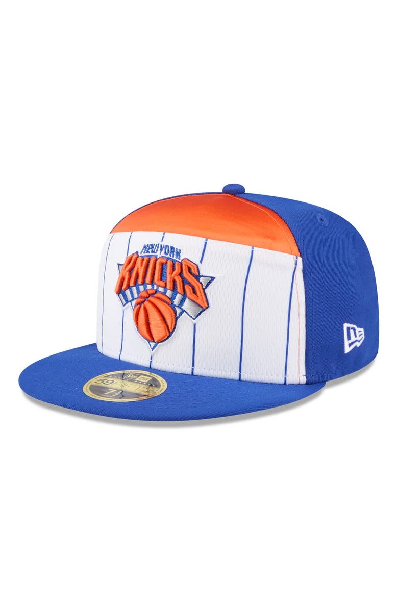 New Era Men's New Era  White/Blue New York Knicks 2025 NBA Tip Off Split Panel 59FIFTY Fitted Hat, Alternate, color, White