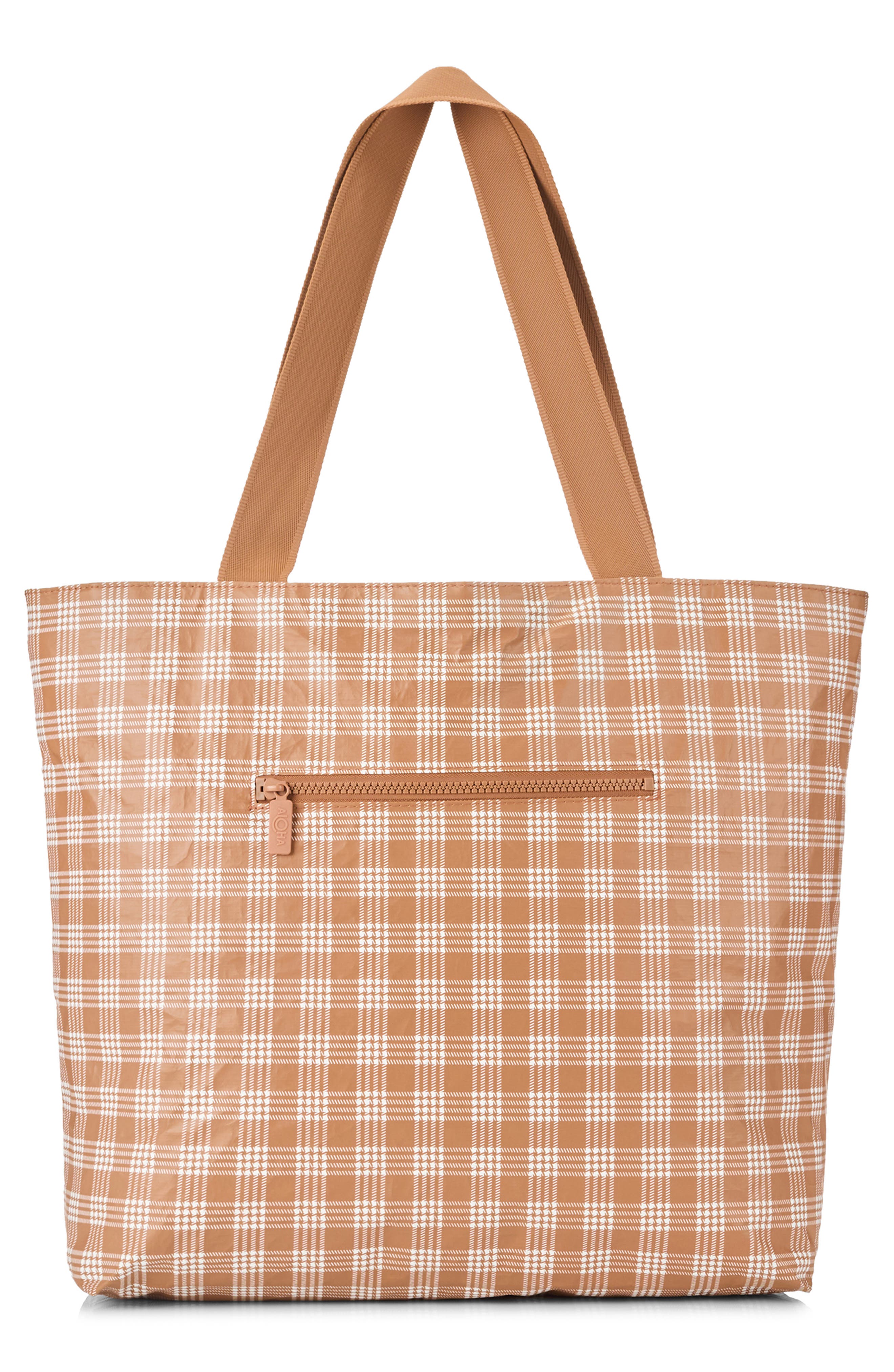 Aloha Collection Day Tripper Palaka Water Resistant Tyvek<sup
®</sup
 Tote, Alternate, color, Toffee