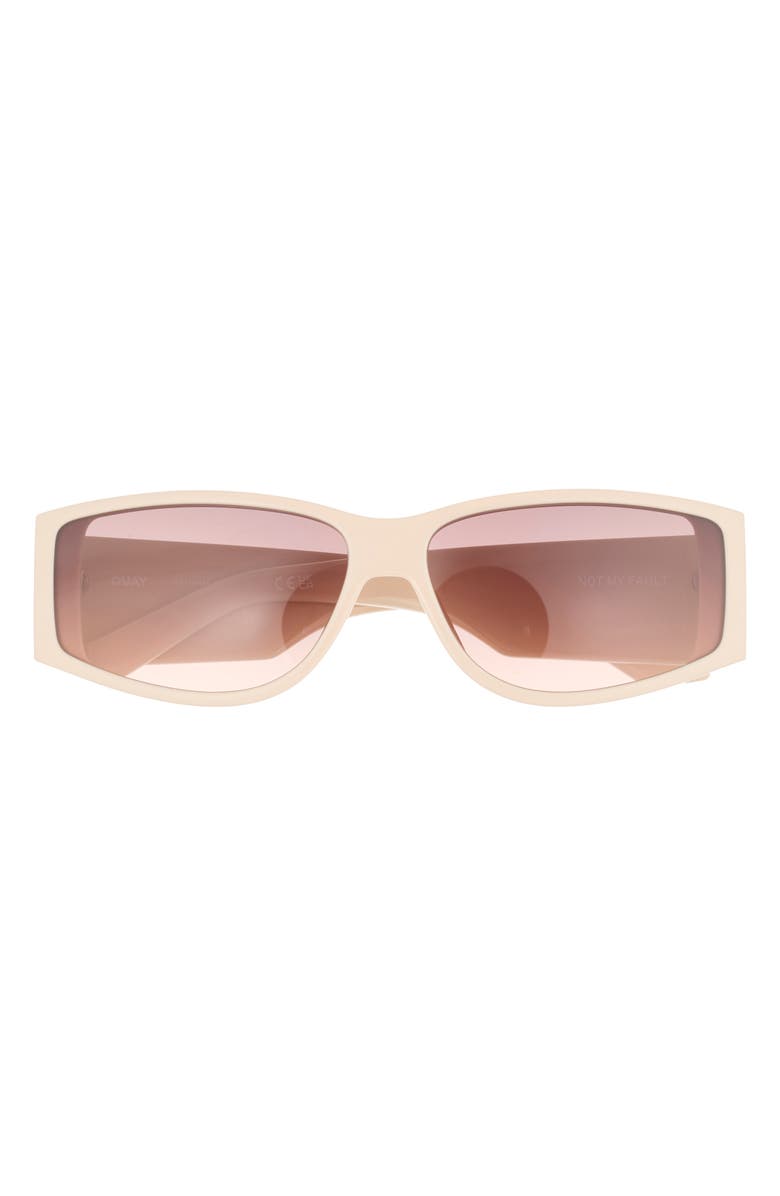 QUAY Not My Fault 41mm Rectangular Sunglasses, Main, color, Champagne/Brown