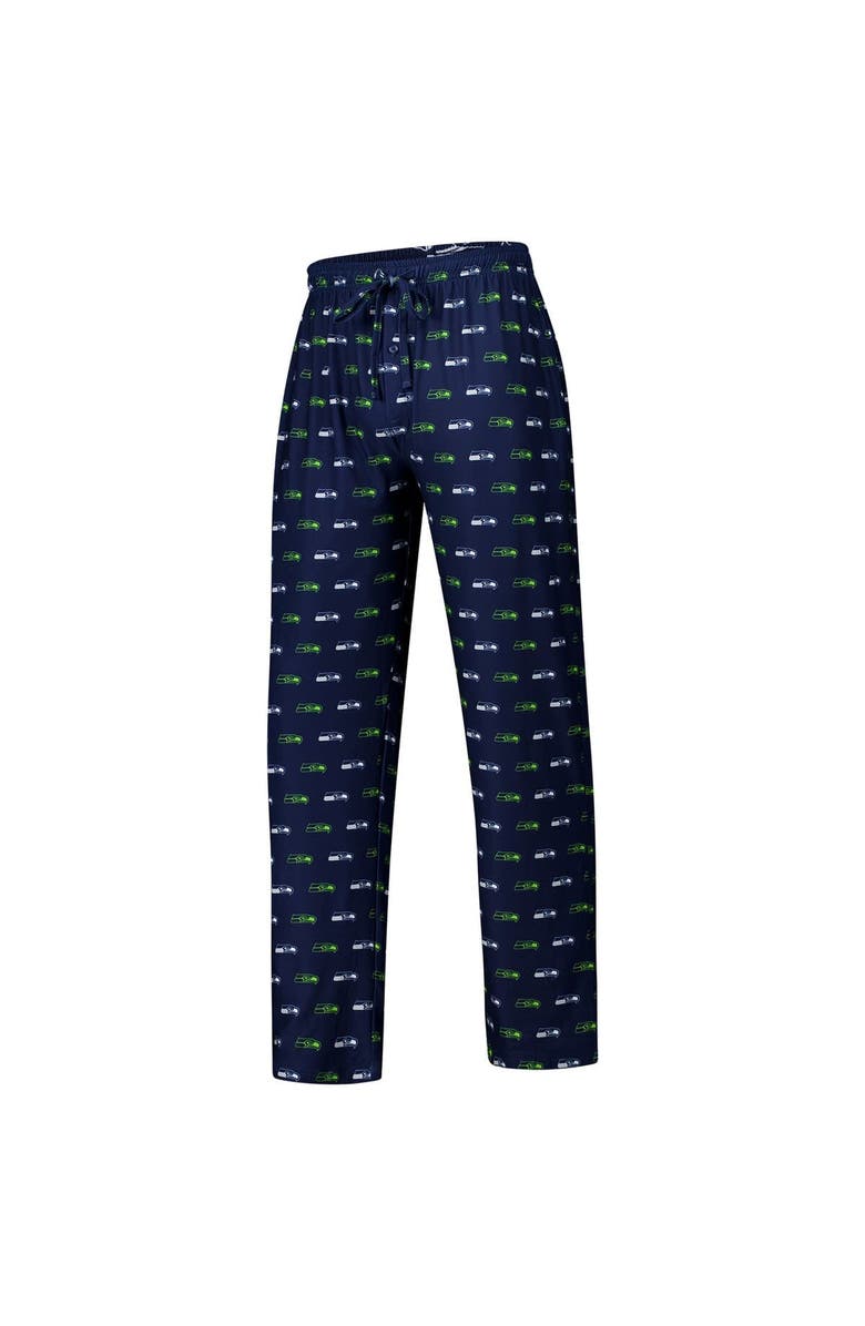 CONCEPTS SPORT Men's Concepts Sport College Navy Seattle Seahawks Record Allover Print Knit Pants, Alternate, color, College Navy