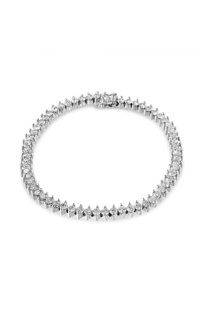 Haus of Brilliance 14K White Gold 5 1/2 Cttw Round Diamond 2-Prong Tennis Bracelet, Alternate, color, White Gold