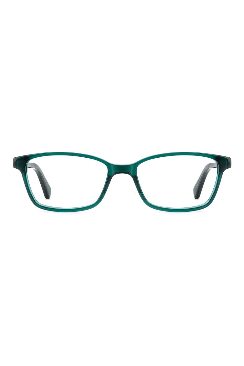agnessa 49mm rectangular reading glasses, Main, color, GREEN