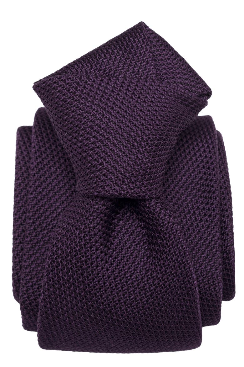 Plum - Extra Long Silk Grenadine Tie for Men, Alternate, color, Purple