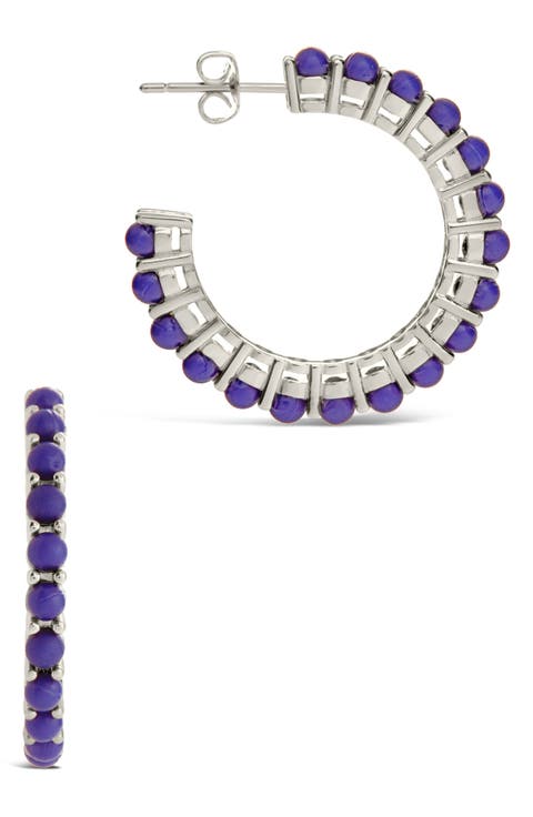 Crystal Beaded Hoop Earrings