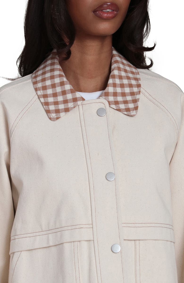 Bagatelle Mixed Media Twill Jacket, Alternate, color, Beige