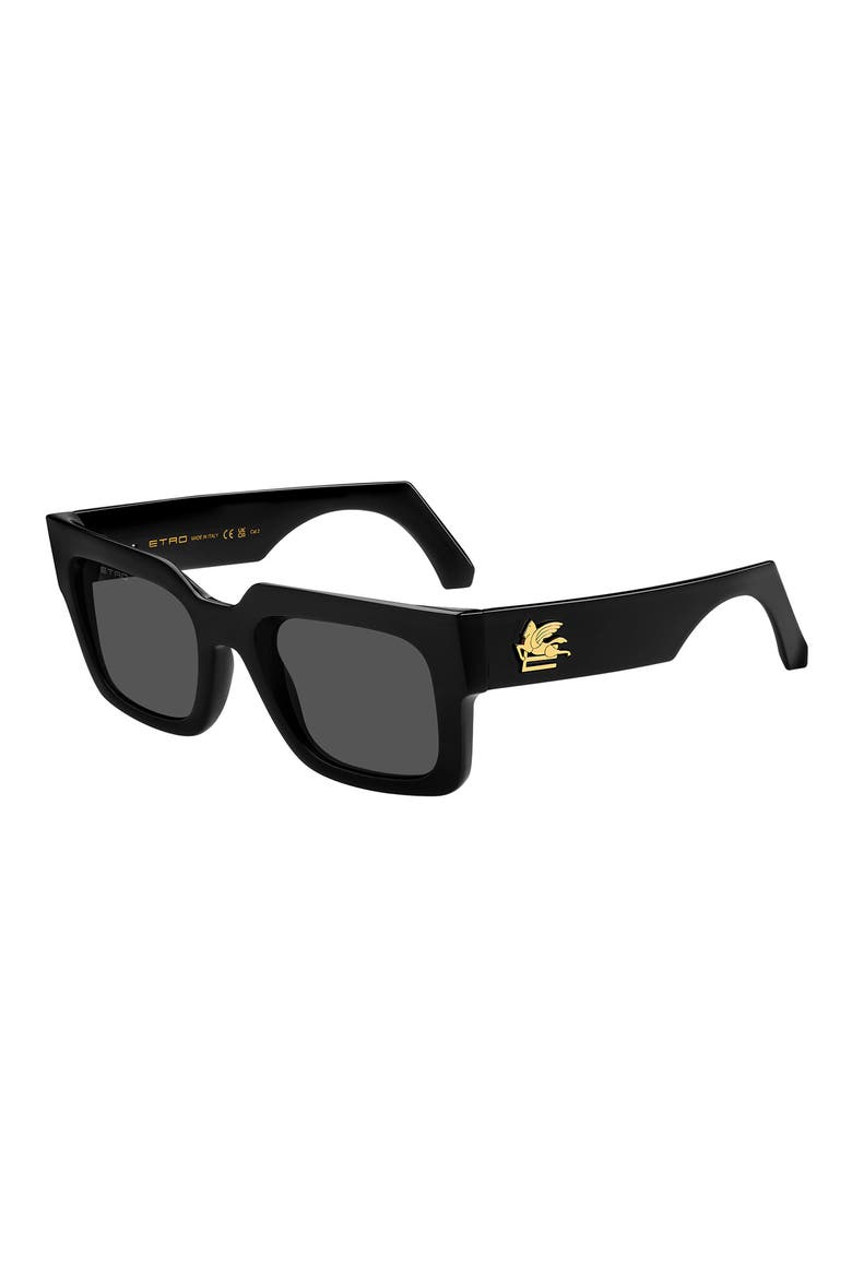52mm Rectangular Sunglasses, Alternate, color, BLACK/ GREY