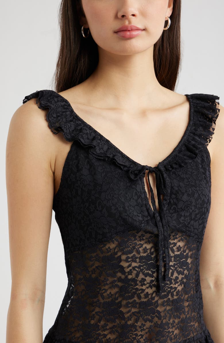 BP. Pretty Lace Ruffle Tank, Alternate, color, Black