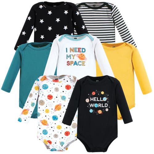 Hudson Baby Cotton Long-sleeve Bodysuits 7-pack In Multi