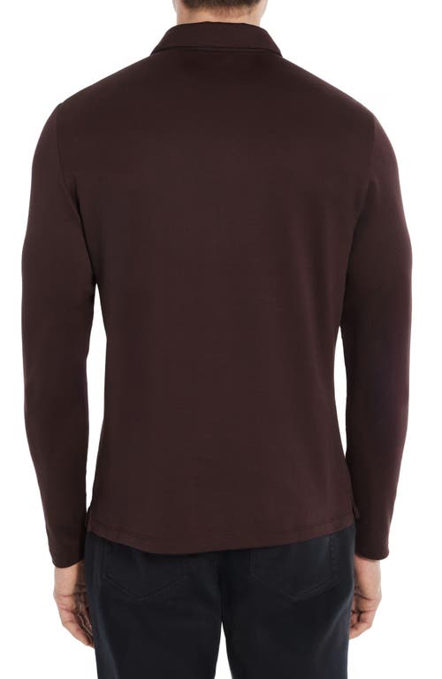 Robert Barakett Luciano Long Sleeve Twill Polo In Red