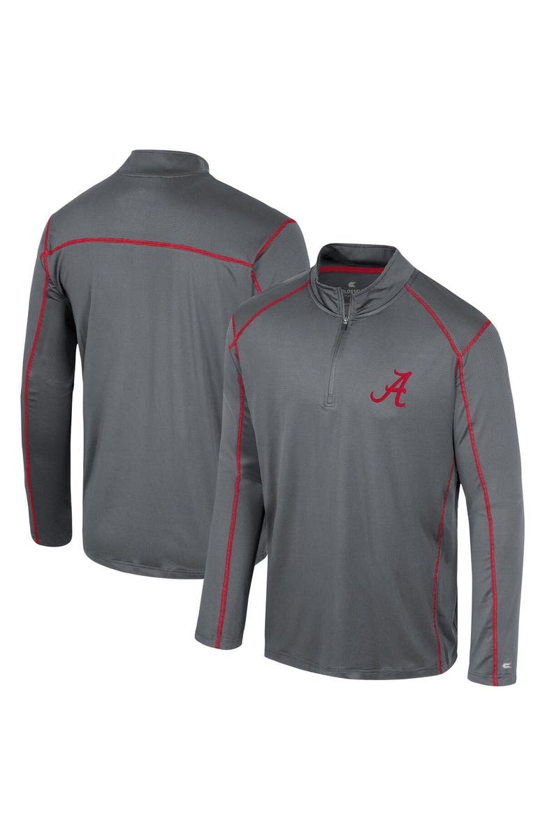 COLOSSEUM Men's Colosseum Black Alabama Crimson Tide Cameron Quarter-Zip Windshirt, Main, color, 