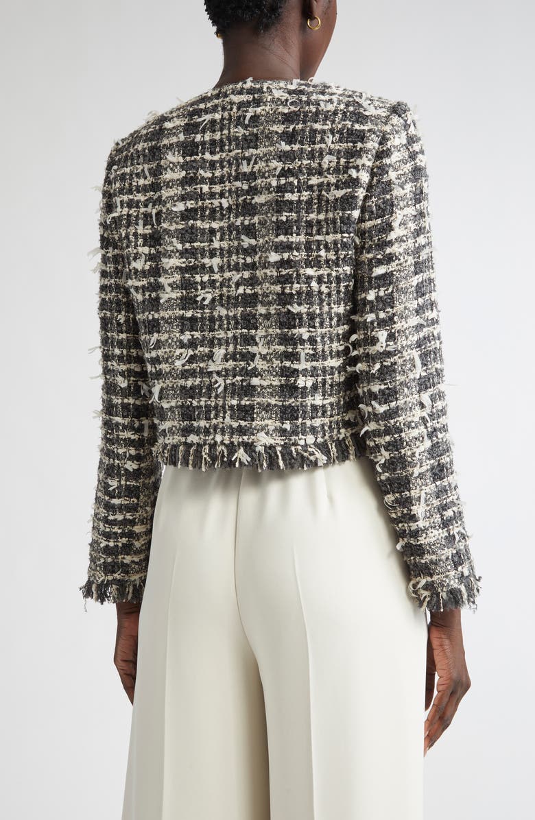 ST. JOHN Eyelash Tweed Jacket, Alternate, color, Medium Grey Melange Multi