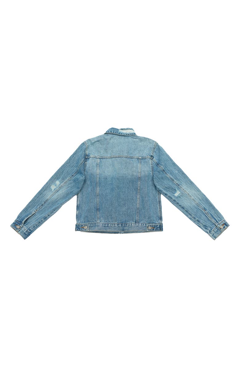 Bayeas Distressed Denim Jacket, Alternate, color, Mercy Blue