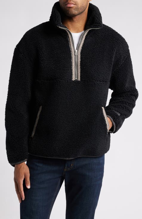 Mens fleece pullover jacket best sale