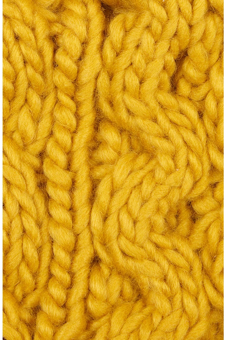 Penshaw Faux Fur Pompom Beanie, Alternate, color, OCHRE
