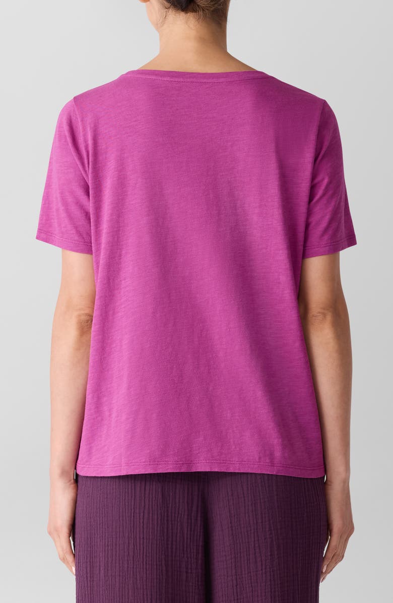 Eileen Fisher Crewneck Pocket Organic Cotton T-Shirt, Alternate, color, Grape