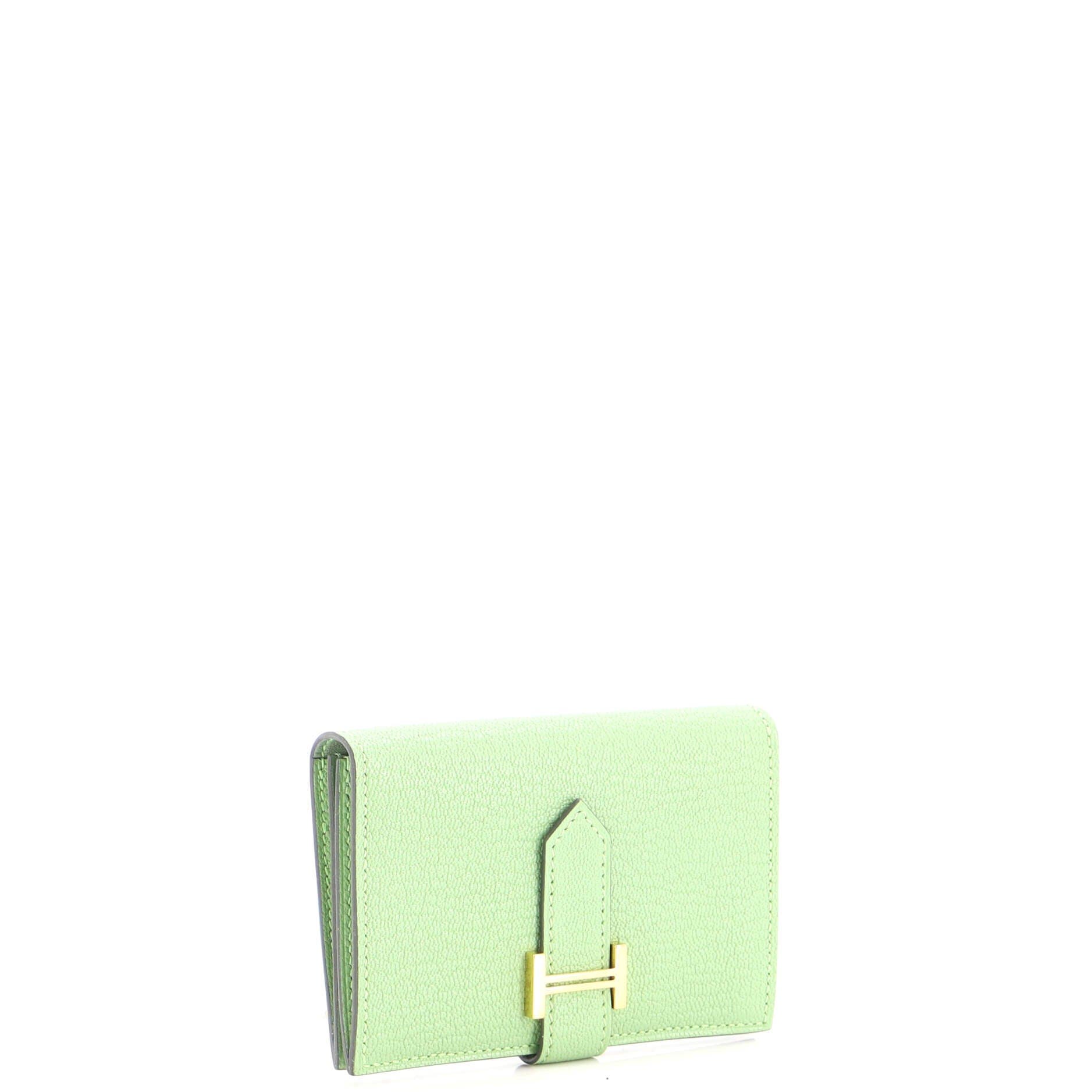 Trifold Bearn Wallet Chevre Mysore Compact, Alternate, color, Green
