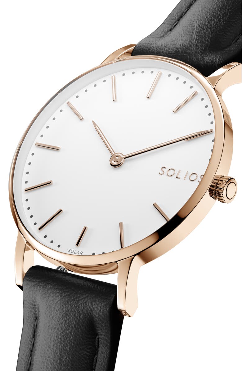 Solios Watches The Solar Classic | White Dial - Rose Gold Case, Alternate, color, 