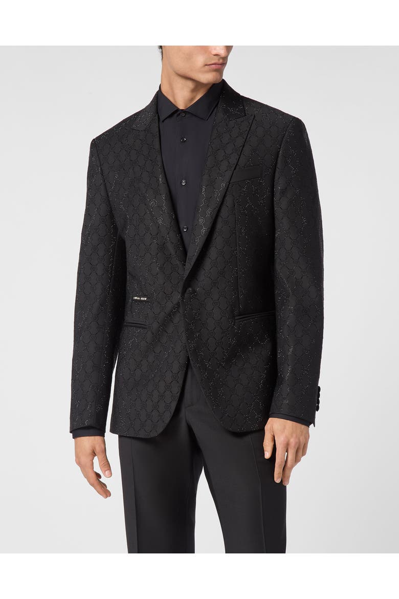 Blazer Monogram Men, Main, color, black/black