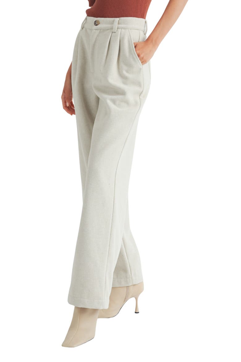 Pleated Wide Leg Trousers, Alternate, color, OATMEAL