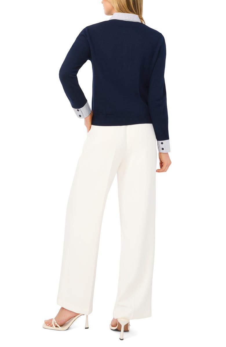 Halogen<sup>®</sup> Mixed Media Henley, Alternate, color, Classic Navy