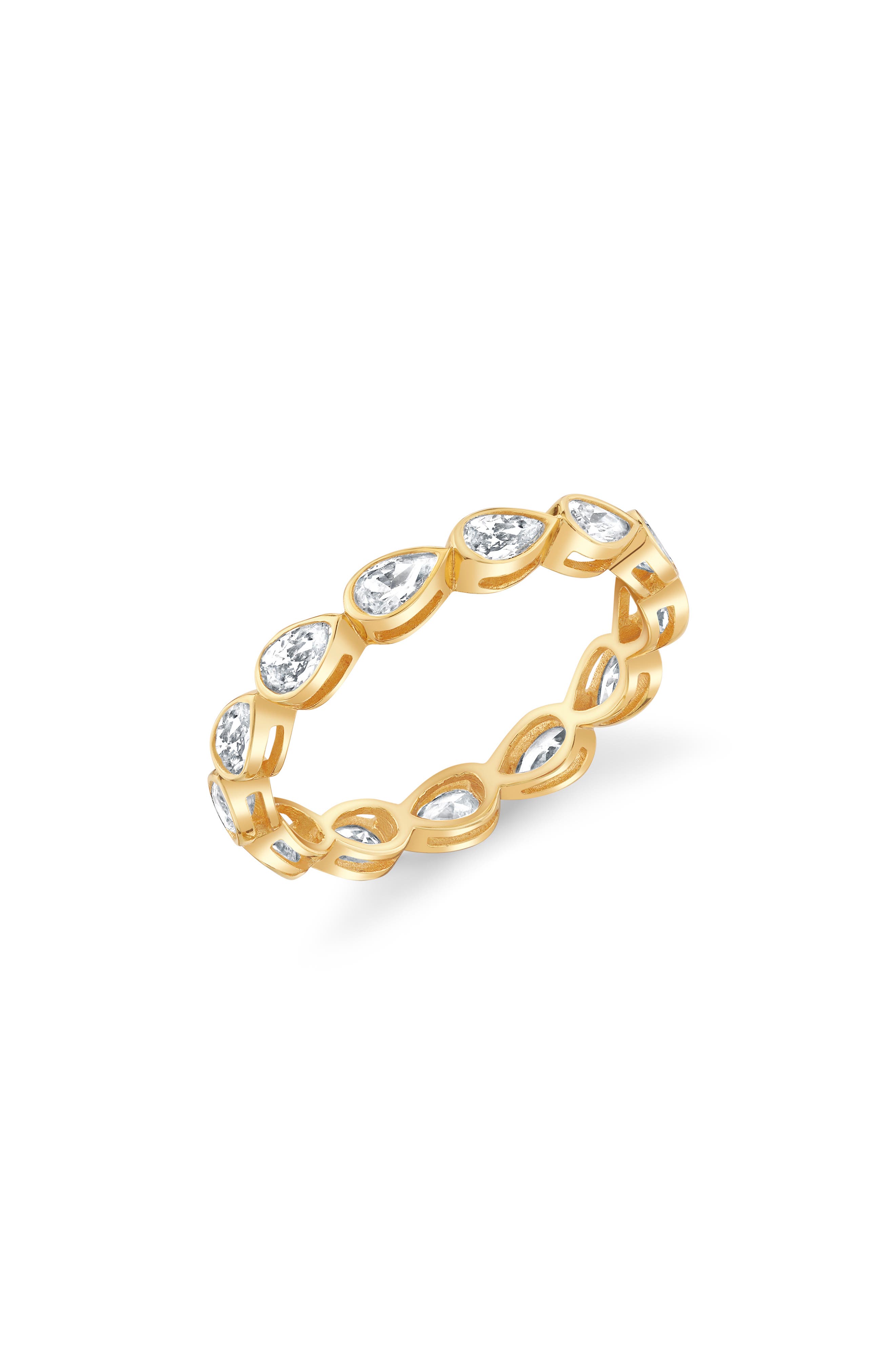 18KT YELLOW GOLD / CLEAR STONE