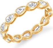 Crislu Pear-Cut Cubic Zirconia Eternity Band Ring