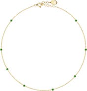 GABI RIELLE 14k Gold Plated Sterling Silver CZ Station Choker Necklace