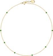 GABI RIELLE 14k Gold Plated Sterling Silver CZ Station Choker Necklace